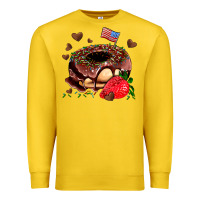 Lemon donut strawberry and usa flag Premium Sweatshirt - AdoDesignShop