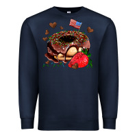 Navy donut strawberry and usa flag Premium Sweatshirt - AdoDesignShop