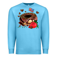 Ocean Blue donut strawberry and usa flag Premium Sweatshirt - AdoDesignShop