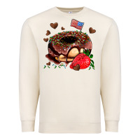 Sandshell donut strawberry and usa flag Premium Sweatshirt - AdoDesignShop