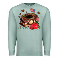 Seafoam donut strawberry and usa flag Premium Sweatshirt - AdoDesignShop