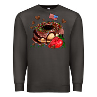 Smoke donut strawberry and usa flag Premium Sweatshirt - AdoDesignShop