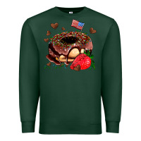 Sports Green donut strawberry and usa flag Premium Sweatshirt - AdoDesignShop