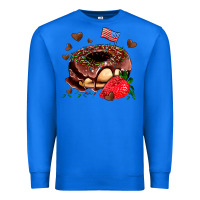 True Royal donut strawberry and usa flag Premium Sweatshirt - AdoDesignShop