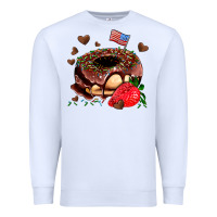 White donut strawberry and usa flag Premium Sweatshirt - AdoDesignShop