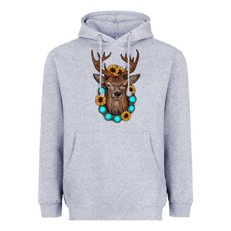 Deer Gemstone Sunflower Heavyweight Hoodie by JahusDesignShop | Teevron