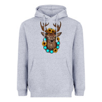 Heather Grey deer gemstone sunflower Heavyweight Hoodie - JahusDesignShop