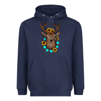 Navy deer gemstone sunflower Heavyweight Hoodie - JahusDesignShop