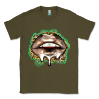 Army Green soccer lips Classic Tee - Zillion Design Studio
