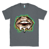 Charcoal Heather soccer lips Classic Tee - Zillion Design Studio