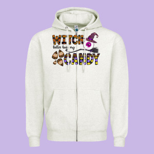 Witch Better Have My Candy Zipper Hoodie Designed By Cowhidedigitalart