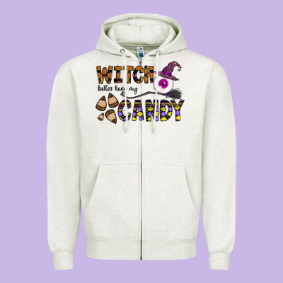 Witch Better Have My Candy Zipper Hoodie Designed By Cowhidedigitalart