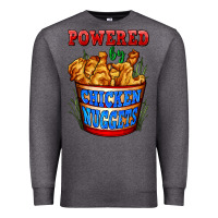 Charcoal Heather powered by chicken nuggets Premium Sweatshirt - AdoDesignShop
