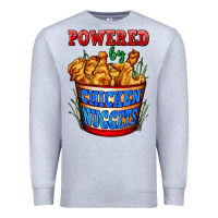Heather Grey powered by chicken nuggets Premium Sweatshirt - AdoDesignShop