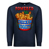 Navy powered by chicken nuggets Premium Sweatshirt - AdoDesignShop