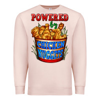 Pale Pink powered by chicken nuggets Premium Sweatshirt - AdoDesignShop