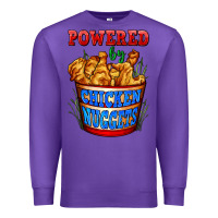 Purple powered by chicken nuggets Premium Sweatshirt - AdoDesignShop