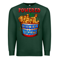 Sports Green powered by chicken nuggets Premium Sweatshirt - AdoDesignShop