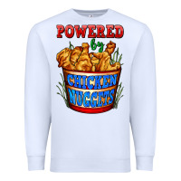 White powered by chicken nuggets Premium Sweatshirt - AdoDesignShop