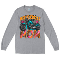 Heather Grey motocross mom Long Sleeve Tee - texasbilliewilder