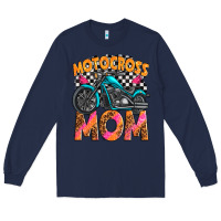 Navy motocross mom Long Sleeve Tee - texasbilliewilder