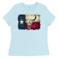 Baby Blue distressed tesas flag Ladies Tee - BarkalooDesign