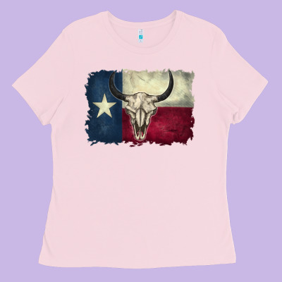 Distressed Tesas Flag Ladies Tee Designed By Barkaloodesign