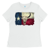 White distressed tesas flag Ladies Tee - BarkalooDesign