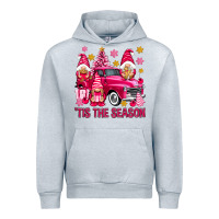 Heather Grey Tis' the season pink Christmas gnomes truck Urban Hoodie - NancyCooperArtShop