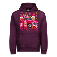 Mauve Wine Tis' the season pink Christmas gnomes truck Urban Hoodie - NancyCooperArtShop