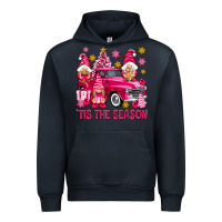 Navy Tis' the season pink Christmas gnomes truck Urban Hoodie - NancyCooperArtShop