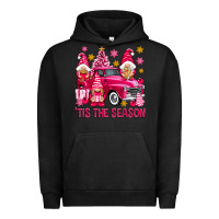 Pigment Black Tis' the season pink Christmas gnomes truck Urban Hoodie - NancyCooperArtShop