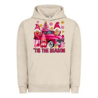 Pigment French Oak Tis' the season pink Christmas gnomes truck Urban Hoodie - NancyCooperArtShop