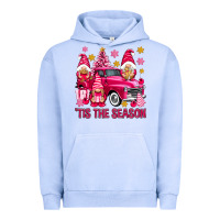 Pigment Grape Ice Tis' the season pink Christmas gnomes truck Urban Hoodie - NancyCooperArtShop