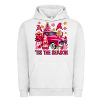 Pigment Lunar Rock Tis' the season pink Christmas gnomes truck Urban Hoodie - NancyCooperArtShop