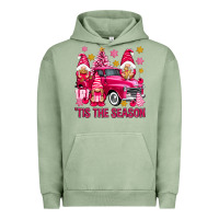 Pigment Oil Green Tis' the season pink Christmas gnomes truck Urban Hoodie - NancyCooperArtShop