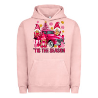 Pigment Salmon Tis' the season pink Christmas gnomes truck Urban Hoodie - NancyCooperArtShop