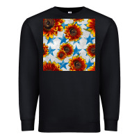 Black patriotic sunflowers and stars Premium Sweatshirt - BundleAndBundleShop