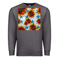 Charcoal Heather patriotic sunflowers and stars Premium Sweatshirt - BundleAndBundleShop