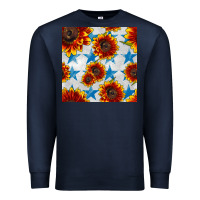 Navy patriotic sunflowers and stars Premium Sweatshirt - BundleAndBundleShop