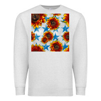 Oatmeal Heather patriotic sunflowers and stars Premium Sweatshirt - BundleAndBundleShop