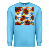 Ocean Blue patriotic sunflowers and stars Premium Sweatshirt - BundleAndBundleShop