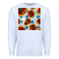 White patriotic sunflowers and stars Premium Sweatshirt - BundleAndBundleShop