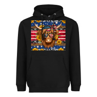 Black 4th of july longhaired cow tumbler Heavyweight Hoodie - Jasminsmagicworld