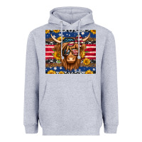 Heather Grey 4th of july longhaired cow tumbler Heavyweight Hoodie - Jasminsmagicworld
