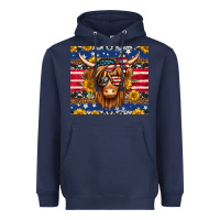 Navy 4th of july longhaired cow tumbler Heavyweight Hoodie - Jasminsmagicworld