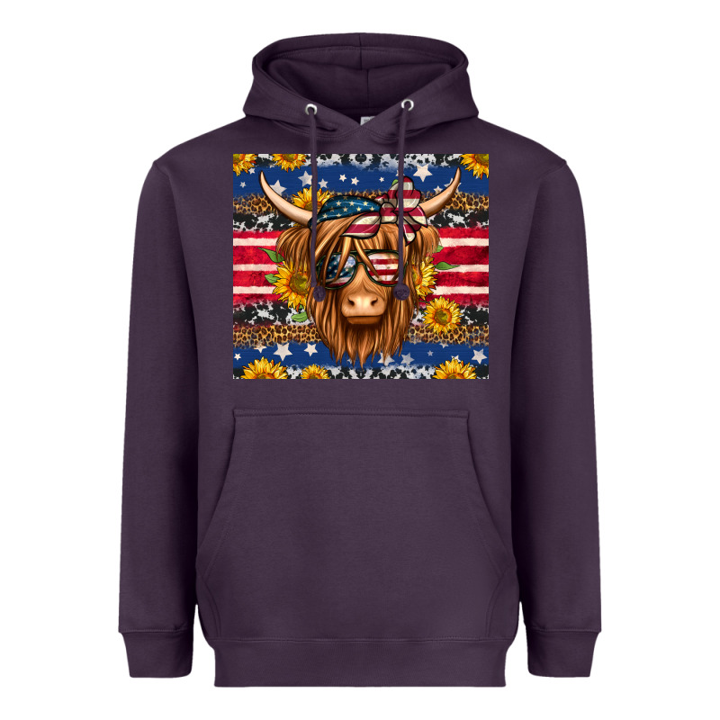 4th Of July Longhaired Cow Tumbler Heavyweight Hoodie by Jasminsmagicworld | Teevron