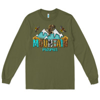 Army Green mountain mama Long Sleeve Tee - texasbilliewilder