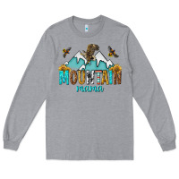 Heather Grey mountain mama Long Sleeve Tee - texasbilliewilder