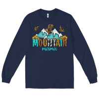 Navy mountain mama Long Sleeve Tee - texasbilliewilder
